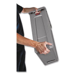 Slim Jim Waste Container with Handles, 16 gal, Plastic, Light Gray