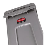 Slim Jim Waste Container with Handles, 16 gal, Plastic, Light Gray