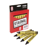 Staonal Marking Crayons, Black, 8/box