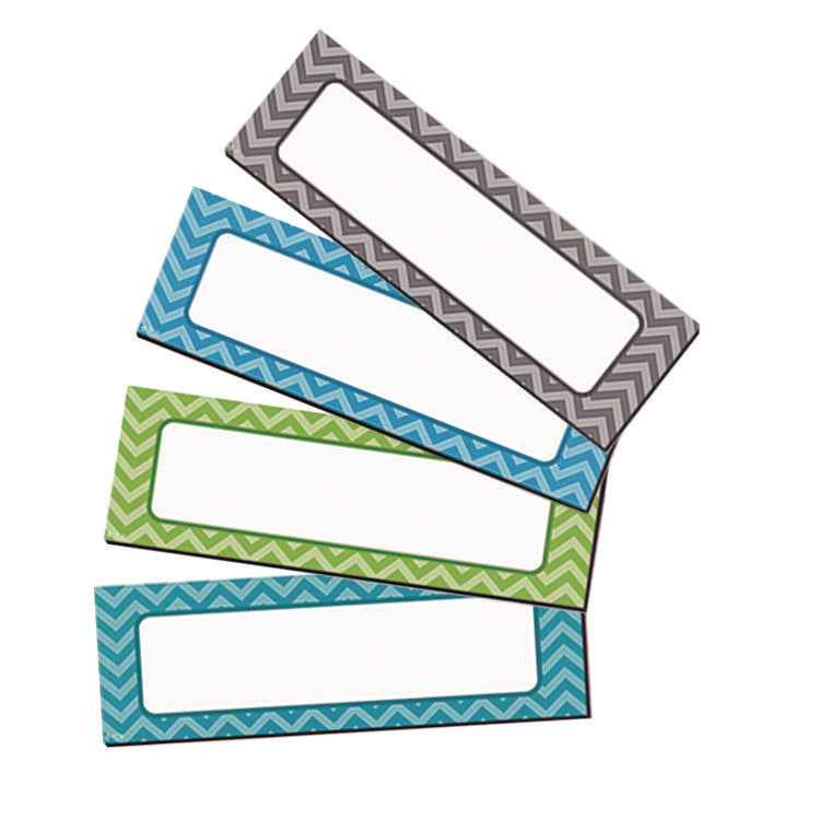 Chevron Labels Magnetic Accents, Chevron Labels, 1.5" x  4.75", Assorted Colors, 20/Pack
