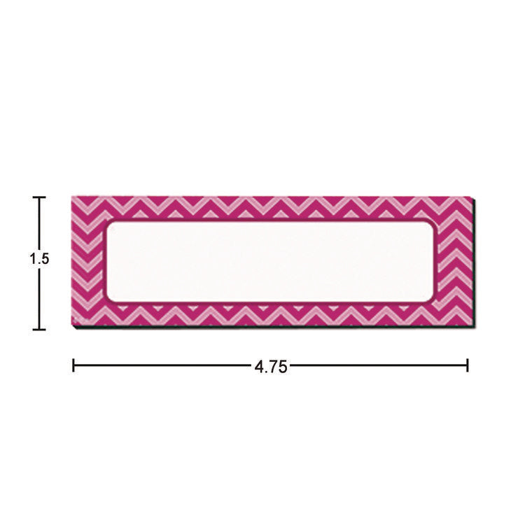 Chevron Labels Magnetic Accents, Chevron Labels, 1.5" x  4.75", Assorted Colors, 20/Pack