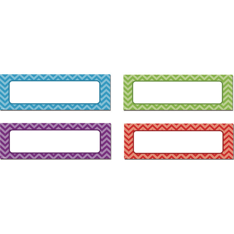 Chevron Labels Magnetic Accents, Chevron Labels, 1.5" x  4.75", Assorted Colors, 20/Pack