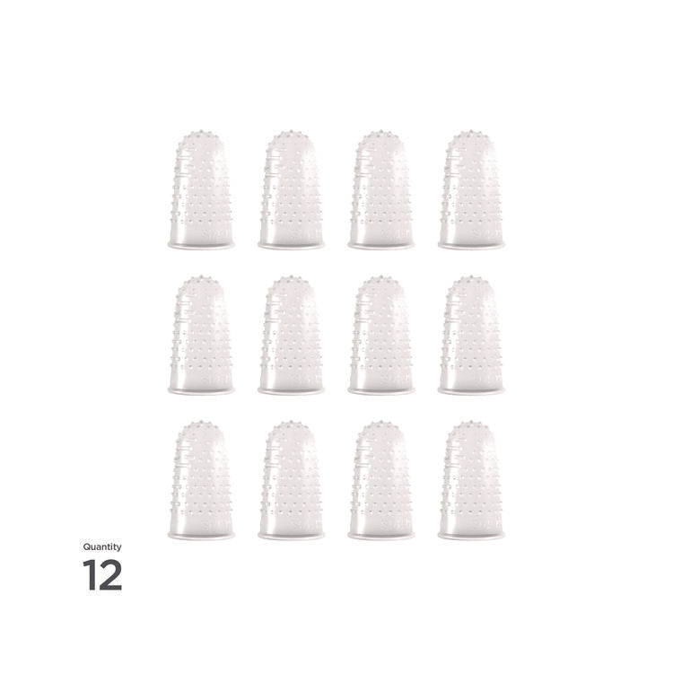 Micro-Gel Fingertips, Size 12, Large, Clear, 12/Pack