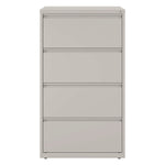 Lateral File, 4 Legal/Letter-Size File Drawers, Light Gray, 30" x 18.62" x 52.5"