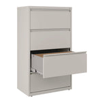 Lateral File, 4 Legal/Letter-Size File Drawers, Light Gray, 30" x 18.62" x 52.5"