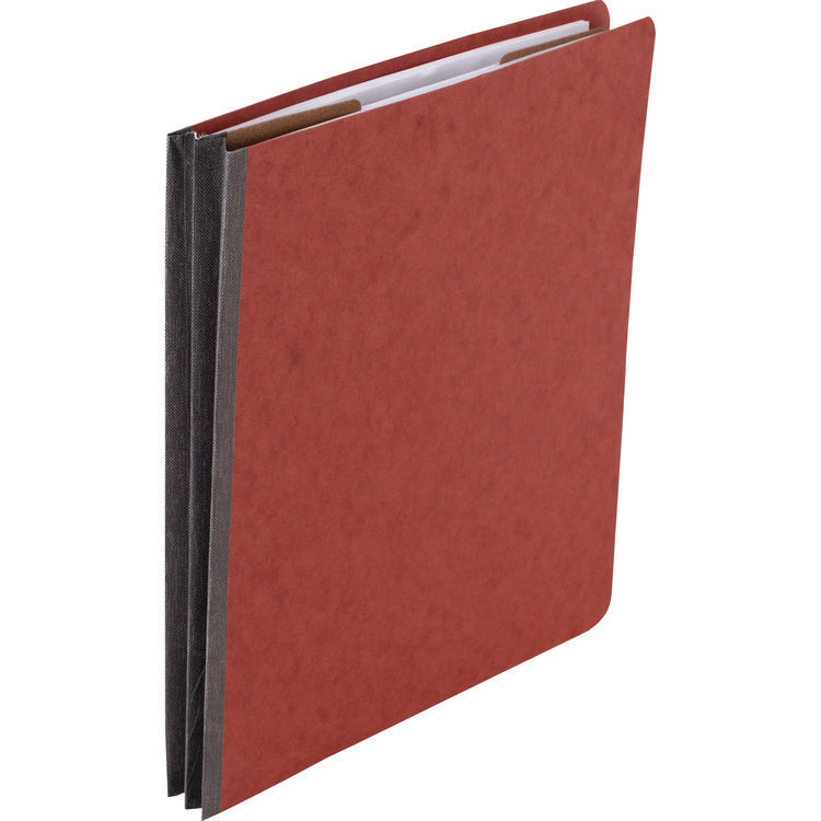 Pressboard Classification Folders, 2" Expansion, 1 Divider, 4 Fasteners, Letter Size, Earth Red Exterior, 10/Box