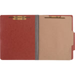 Pressboard Classification Folders, 2" Expansion, 1 Divider, 4 Fasteners, Letter Size, Earth Red Exterior, 10/Box