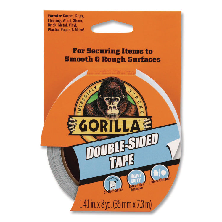 Double-Sided Tape, 3" Core, 1.4" x 8 yds, Gray
