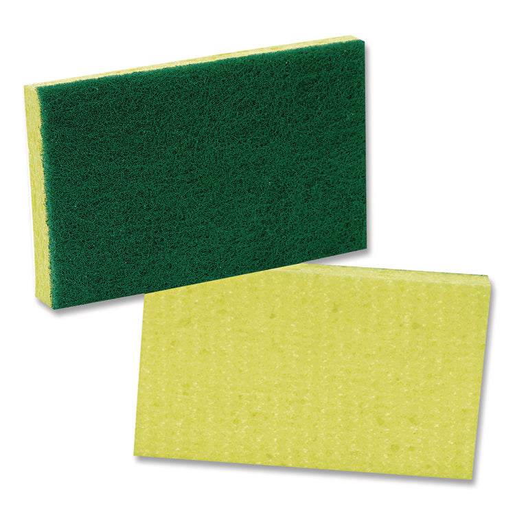 Medium-Duty Scrubbing Sponge, 3.6 X 6.1, 0.7" Thick, Yellow/green