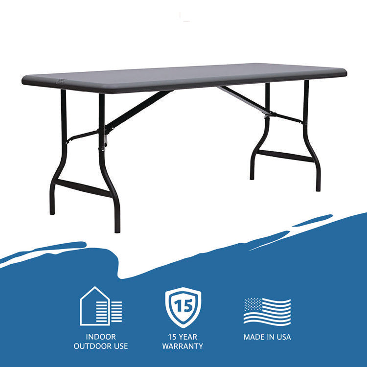 IndestrucTable Industrial Folding Table, Rectangular, 72" x 30" x 29", Charcoal