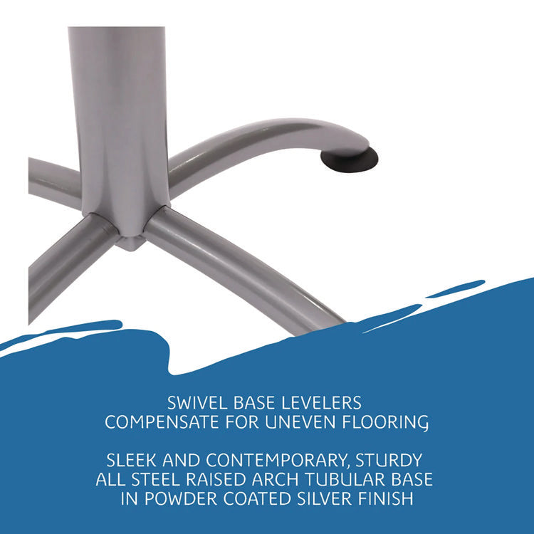 CafeWorks Cafe-Height Table, Square, 36" x 36" x 30", Graphite Granite/Silver