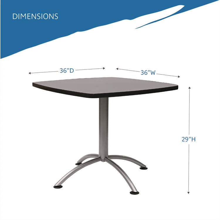 CafeWorks Cafe-Height Table, Square, 36" x 36" x 30", Graphite Granite/Silver