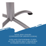 CafeWorks Cafe-Height Table, Square, 36" x 36" x 30", Walnut/Silver