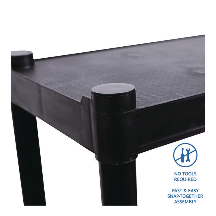 Rough n Ready Open Storage System, Four-Shelf, Injection-Molded Polypropylene, 32w x 13d x 54h, Black