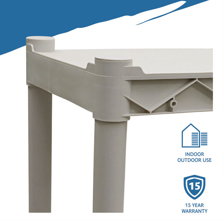 Rough n Ready Open Storage System, Four-Shelf, Injection-Molded Polypropylene, 32w x 13d x 54h, Platinum