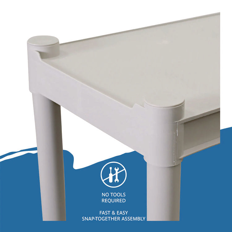 Rough n Ready Open Storage System, Four-Shelf, Injection-Molded Polypropylene, 32w x 13d x 54h, Platinum