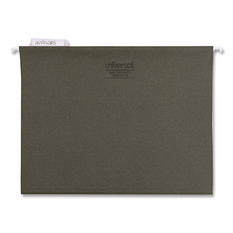 Hanging File Folders, Letter Size, 1/5-Cut, Standard Green, 25/Box