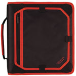 Zipper Binder, 3 Rings, 2" Capacity, 11 X 8.5, Black/red Accents