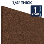 Cork Panels, 12" x 0.38" x 12", Brown, 4/Pack