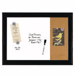 Home Decor Combo Magnetic Dry Erase/Bulletin Board, 23" x 17", Tan/White Surface, Black Wood Frame