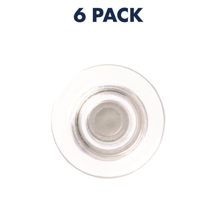 Glass Magnets, Circles, Large, 0.45" Diameter, Clear, 6/Pack