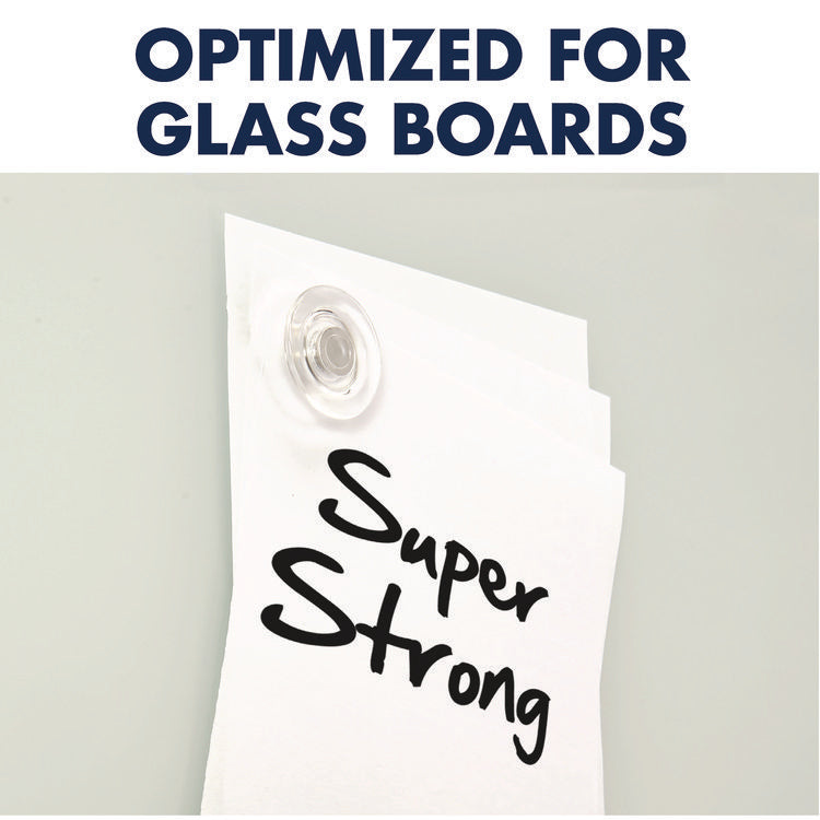 Glass Magnets, Circles, Large, 0.45" Diameter, Clear, 6/Pack