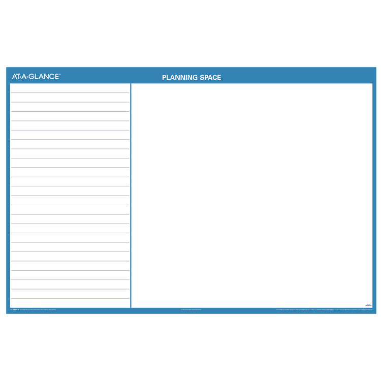 Horizontal Reversible/Erasable Wall Planner, 48 x 32, White/Blue Sheets, 12-Month (Jan to Dec): 2025