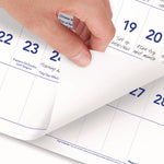 Deluxe Three-Month Reference Wall Calendar, Horizontal Orientation, 24 x 12, White Sheets, 15-Month: Dec 2024 to Feb 2026