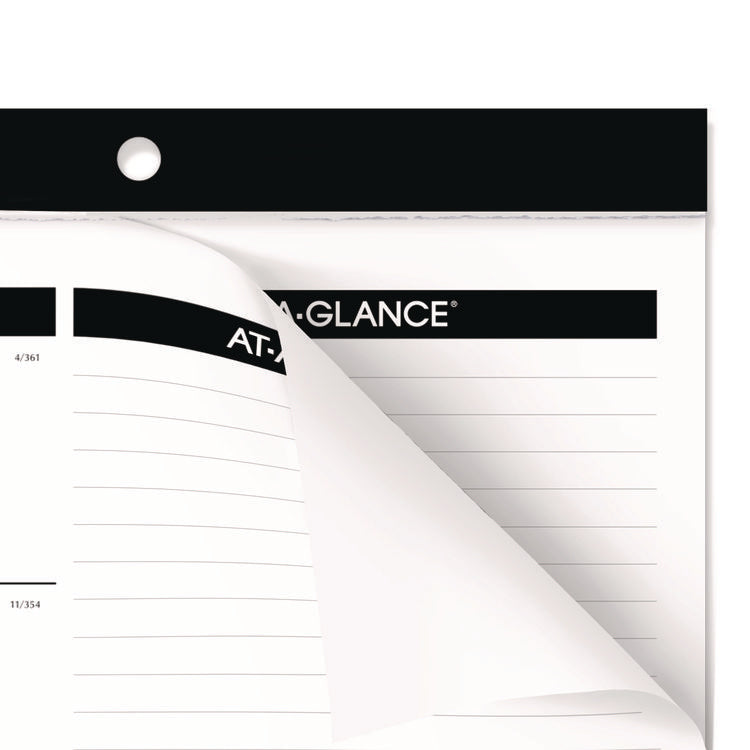Compact Desk Pad, 18 x 11, White Sheets, Black Binding, Clear Corners, 12-Month (Jan to Dec): 2025