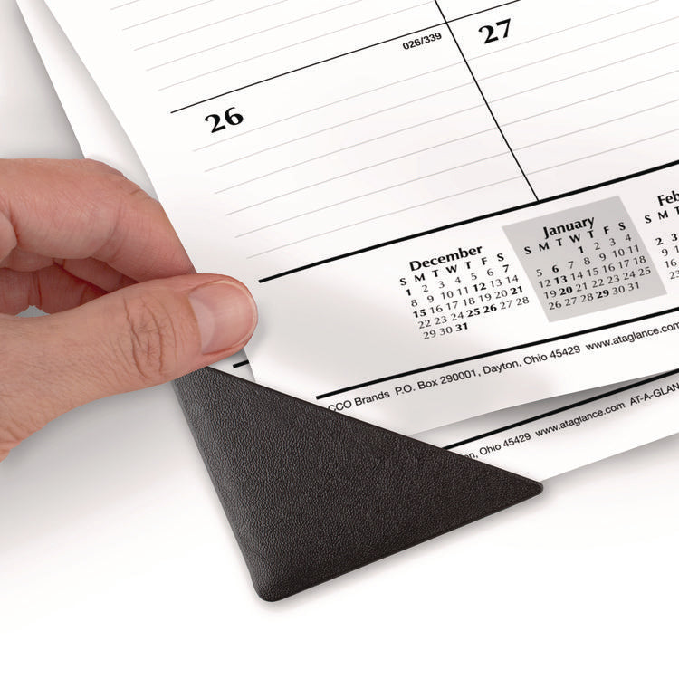 Ruled Desk Pad, 24 x 19, White Sheets, Black Binding, Black Corners, 12-Month (Jan to Dec): 2025