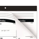 Ruled Desk Pad, 24 x 19, White Sheets, Black Binding, Black Corners, 12-Month (Jan to Dec): 2025