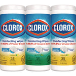 Disinfecting Wipes, 1-Ply, 7 x 8, Fresh Scent/Citrus Blend, White, 35/Canister, 3 Canisters/Pack