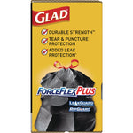 Forceflexplus Drawstring Large Trash Bags, 30 Gal, 1.05 Mil, 30" X 32", Black, 70/box