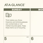 Recycled Monthly Desk Pad, 22 x 17, Sand/Green Sheets, Black Binding, Black Corners, 12-Month (Jan to Dec): 2025