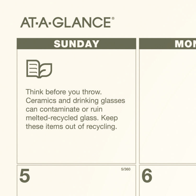 Recycled Monthly Desk Pad, 22 x 17, Sand/Green Sheets, Black Binding, Black Corners, 12-Month (Jan to Dec): 2025