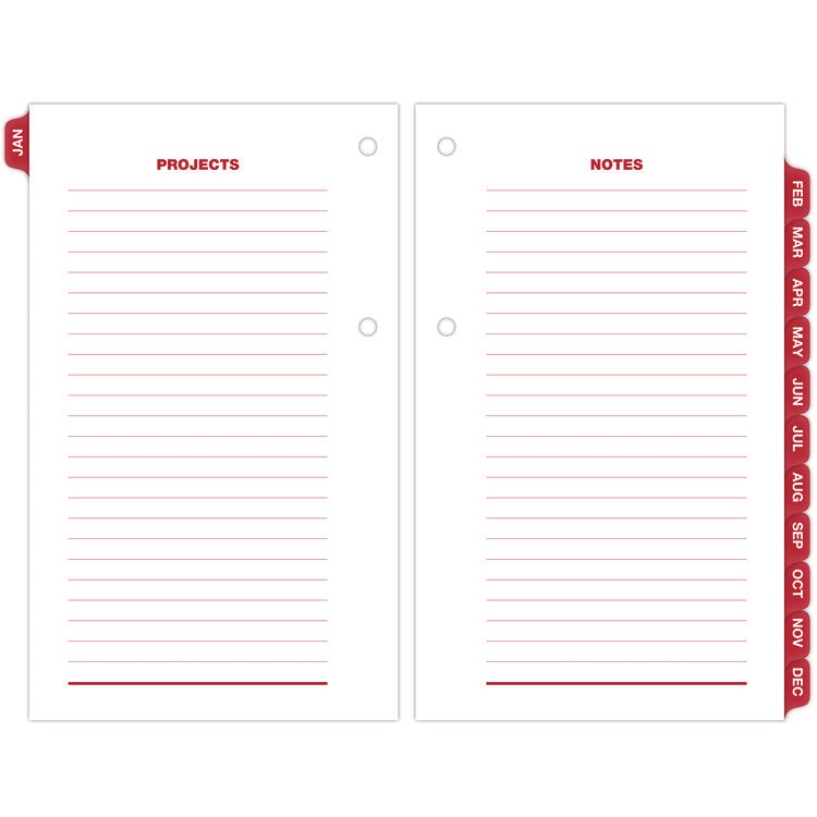Desk Calendar Refill with Tabs, 3.5 x 6, White Sheets, 12-Month (Jan to Dec): 2025