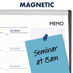 ARC Frame Cubicle Board, Monthly Planning/Scheduling Calendar, 30" x 18", White Magnetic Surface, Satin Aluminum Frame