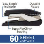 Omnipress So60 Heavy-Duty Full Strip Stapler, 60-Sheet Capacity, Black/gray