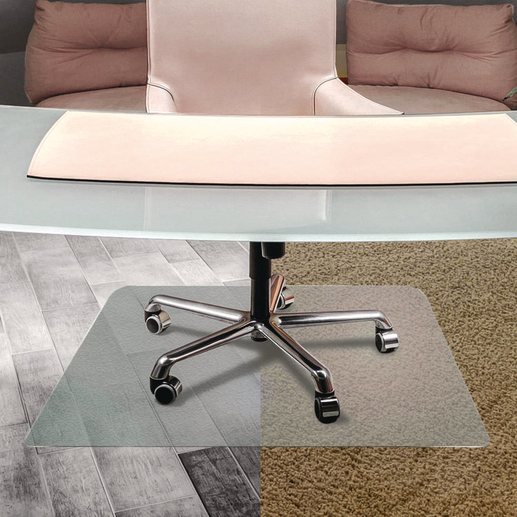 Cleartex Unomat Anti-Slip Chair Mat for Hard Floors/Flat Pile Carpets, 35" w x 47" l, Clear