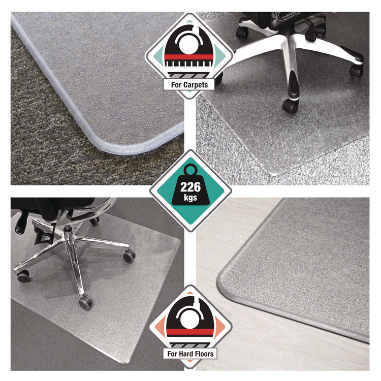 Cleartex Megamat Heavy-Duty Polycarbonate Mat For Hard Floor/all Carpet, 46 X 60, Clear