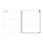 Lindley Weekly/Monthly Planner, Floral Artwork, 11 x 8.5, White/Blue/Green Cover, 12-Month (Jan to Dec): 2025