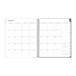 Lindley Monthly Planner, Floral Artwork, 10 x 8, White/Blue/Green Cover, 12-Month (Jan to Dec): 2025