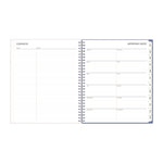 Lindley Monthly Planner, Floral Artwork, 10 x 8, White/Blue/Green Cover, 12-Month (Jan to Dec): 2025