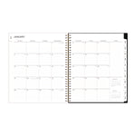 Baccara Dark Monthly Planner, Floral Artwork, 10 x 8, Gray/Black/Gold Cover, 12-Month (Jan to Dec): 2025