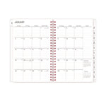 Joselyn Weekly/Monthly Planner, Floral Artwork, 8 x 5, Pink/Peach/Black Cover, 12-Month (Jan to Dec): 2025