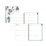 Bakah Blue Weekly/Monthly Planner, Floral Artwork, 11 x 8.5, Blue/White Cover, 12-Month (Jan to Dec): 2025
