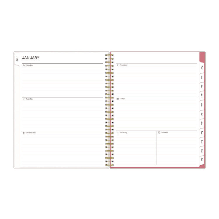 Fly By Frosted Weekly/Monthly Planner, Butterflies Artwork, 11 x 8.5, Blush/Pink Cover, 12-Month (Jan to Dec): 2025