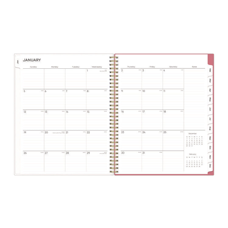Fly By Frosted Weekly/Monthly Planner, Butterflies Artwork, 11 x 8.5, Blush/Pink Cover, 12-Month (Jan to Dec): 2025