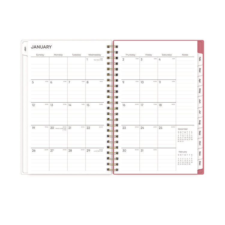 Fly By Frosted Weekly/Monthly Planner, Butterflies Artwork, 8 x 5, Blush/Pink Cover, 12-Month (Jan to Dec): 2025