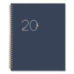 Ashlyn Weekly/Monthly Planner, Floral Artwork, 11 x 8.5, Navy/Multicolor Cover, 12-Month (Jan to Dec): 2025